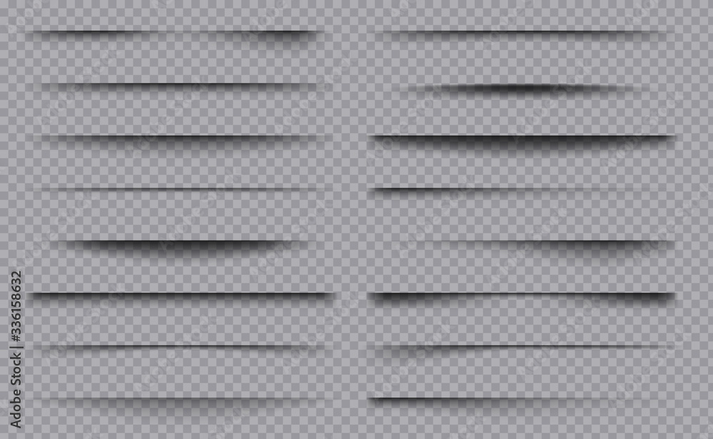 Poster soft shadows. square overlay dividers decoration frame boxes with shadows vector template collection
