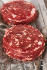 Cutlets from fresh beef meat for the grill