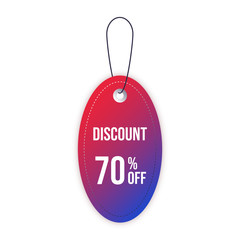 Red sale label tag with price discounts