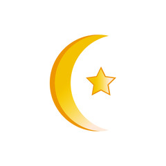 Crescent icon for Ramadan theme design