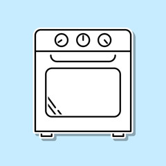 Oven sticker icon. Simple thin line, outline vector of kitchen icons for ui and ux, website or mobile application