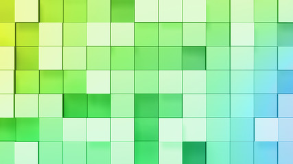 Geometric Box Block Wall Bump 3D illustration abstract background
