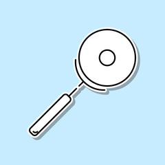 Pizza cutter sticker icon. Simple thin line, outline vector of kitchen icons for ui and ux, website or mobile application