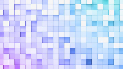 Geometric Box Block Wall Bump 3D illustration abstract background
