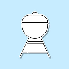 Fototapeta premium Barbecue sticker icon. Simple thin line, outline vector of kitchen icons for ui and ux, website or mobile application
