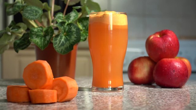 apple mix juice on the table 