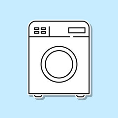 Washer sticker icon. Simple thin line, outline vector of kitchen icons for ui and ux, website or mobile application