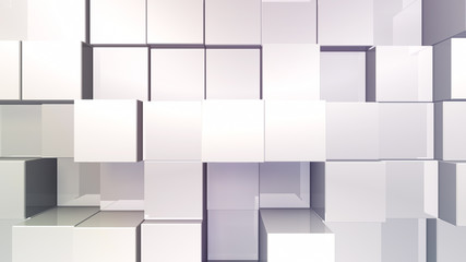 Geometric Box Block Wall Bump 3D illustration abstract background
