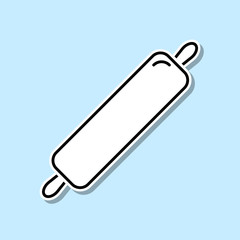 Kitchen rolling pin sticker icon. Simple thin line, outline vector of kitchen icons for ui and ux, website or mobile application