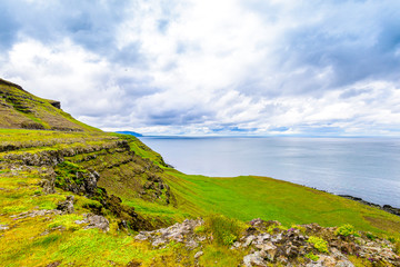 Beautiful rugged Iceland Fjord seascape