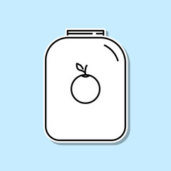 Jar sticker icon. Simple thin line, outline vector of kitchen icons for ui and ux, website or mobile application