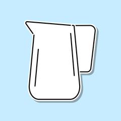 Jug sticker icon. Simple thin line, outline vector of kitchen icons for ui and ux, website or mobile application