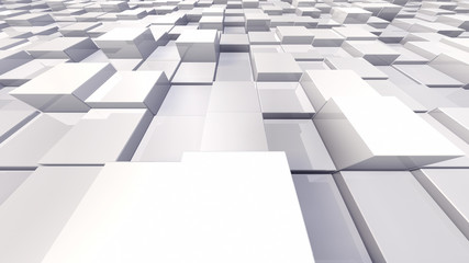 Fototapeta premium Geometric Box Block Wall Bump 3D illustration abstract background 