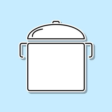 recommend clip art: Pot sticker icon. Simple thin line, outline vector of kitchen icons for ui and ux, website or mobile application