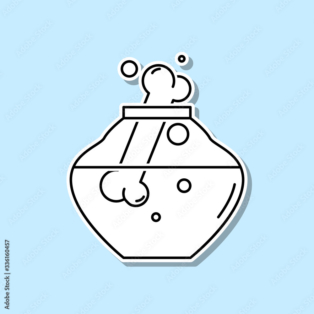 Poster hallowen bone in a jar sticker icon. simple thin line, outline vector of halloween icons for ui and 
