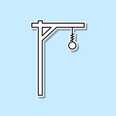 Gallows sticker icon. Simple thin line, outline vector of halloween icons for ui and ux, website or mobile application