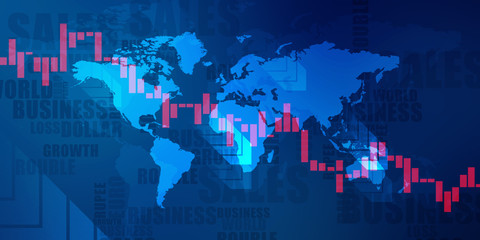 2d rendering Stock market online business concept. business Graph 