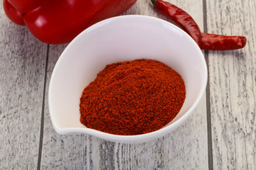 Paprika powder in the bowl