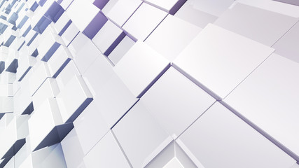 Geometric Box Block Wall Bump 3D illustration abstract background
