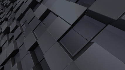Geometric Box Block Wall Bump 3D illustration abstract background
