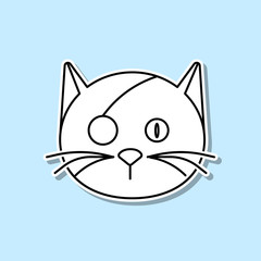 Pirates cat sticker icon. Simple thin line, outline vector of halloween icons for ui and ux, website or mobile application
