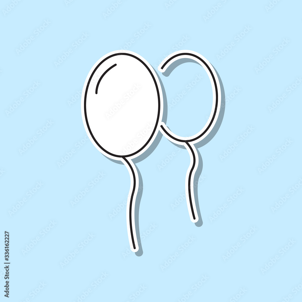 Poster balloon sticker icon. simple thin line, outline vector of party icons for ui and ux, website or mobi