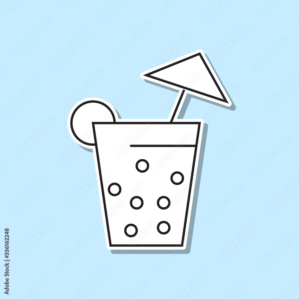 Poster coctail sticker icon. simple thin line, outline vector of party icons for ui and ux, website or mobi