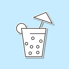 Coctail sticker icon. Simple thin line, outline vector of party icons for ui and ux, website or mobile application