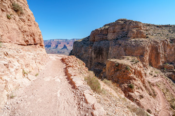 hiking the south kaibab trail in grand canyon national park, arizona, usa