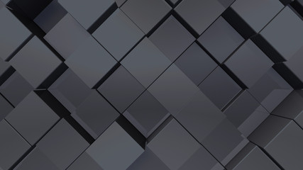 Fototapeta premium Geometric Box Block Wall Bump 3D illustration abstract background 