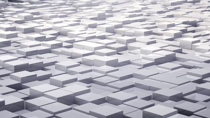 Geometric Box Block Wall Bump 3D illustration abstract background
