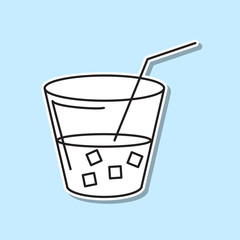 Coctail sticker icon. Simple thin line, outline vector of party icons for ui and ux, website or mobile application