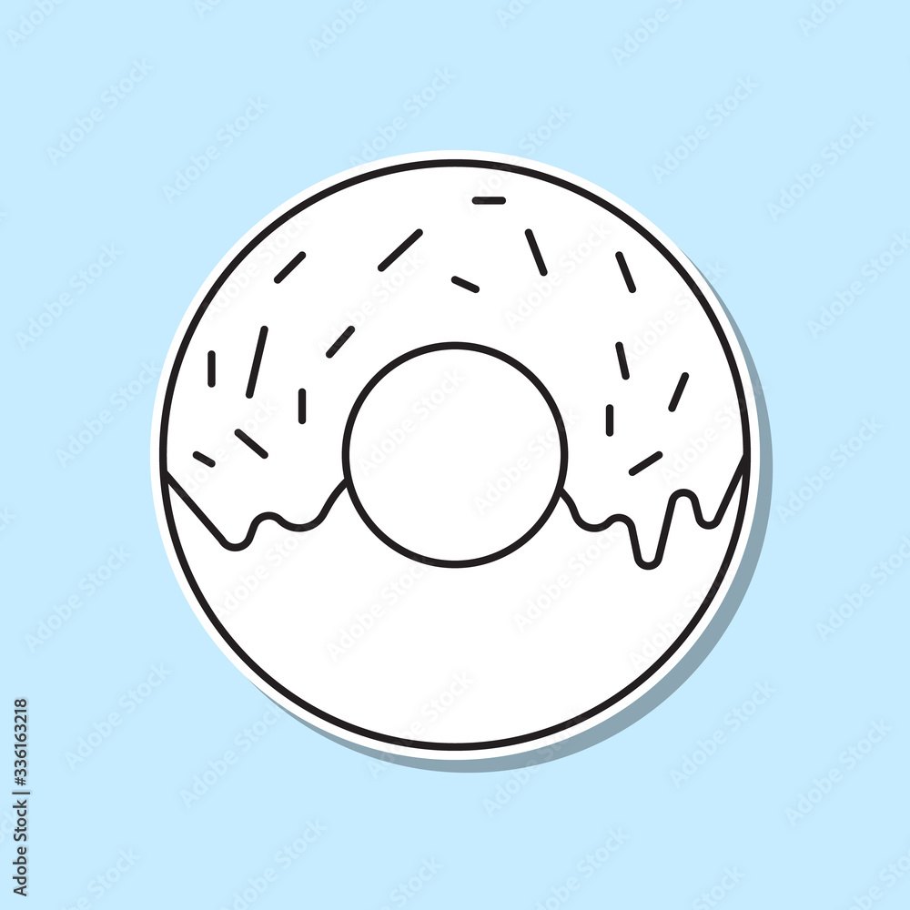 Poster donut sticker icon. simple thin line, outline vector of party icons for ui and ux, website or mobile
