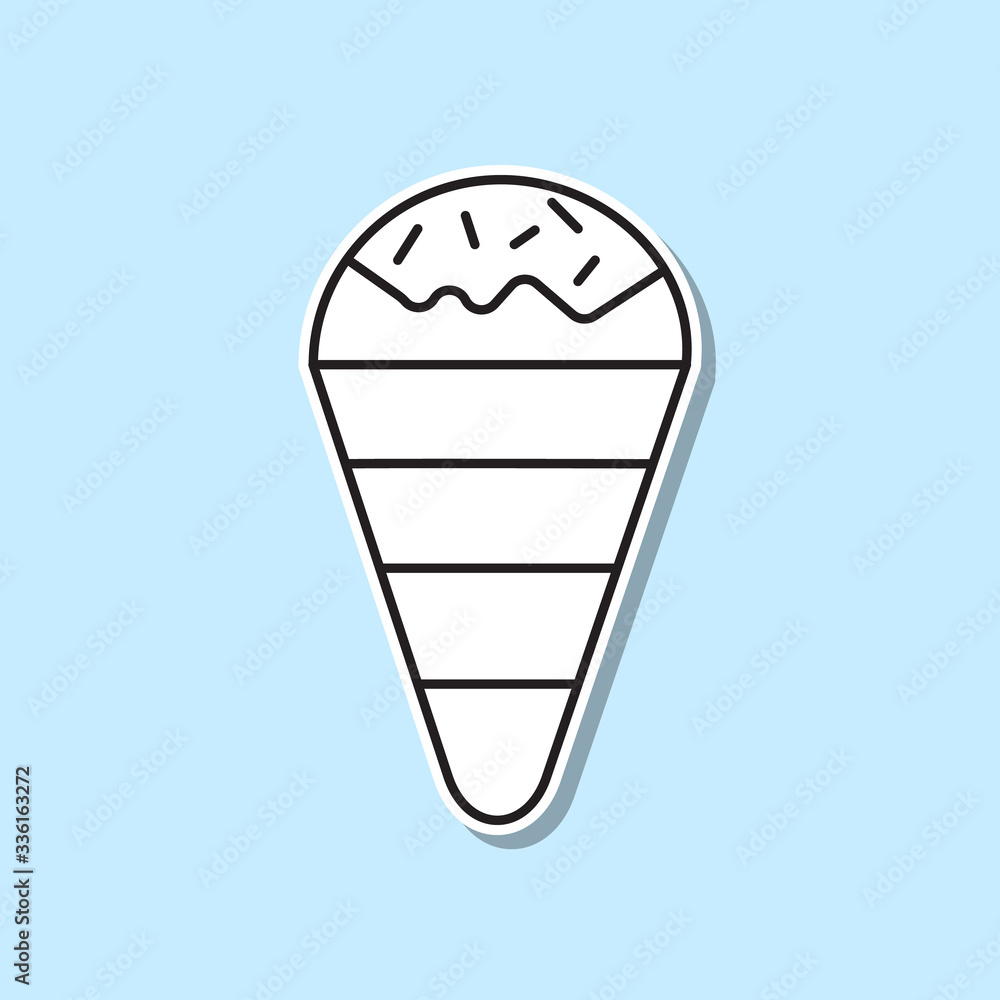 Poster ice-cream sticker icon. simple thin line, outline vector of party icons for ui and ux, website or mo