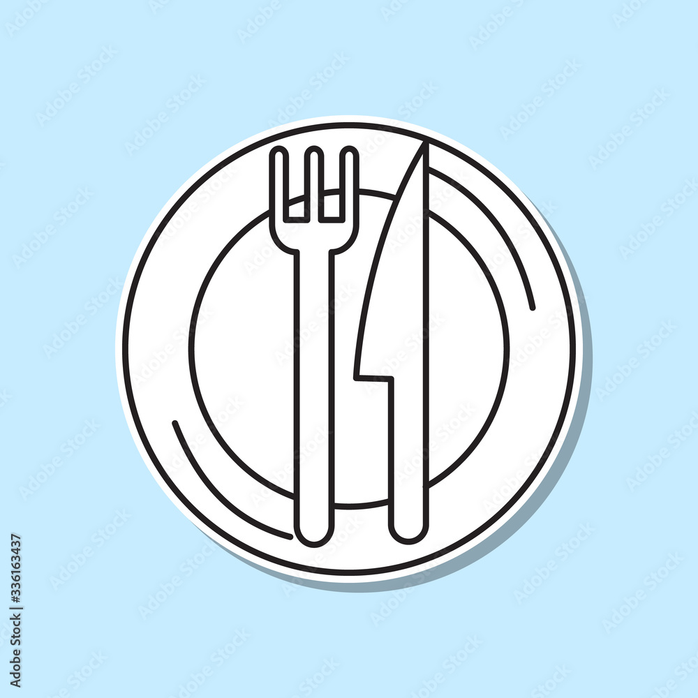 Poster piece of cake sticker icon. simple thin line, outline vector of party icons for ui and ux, website o