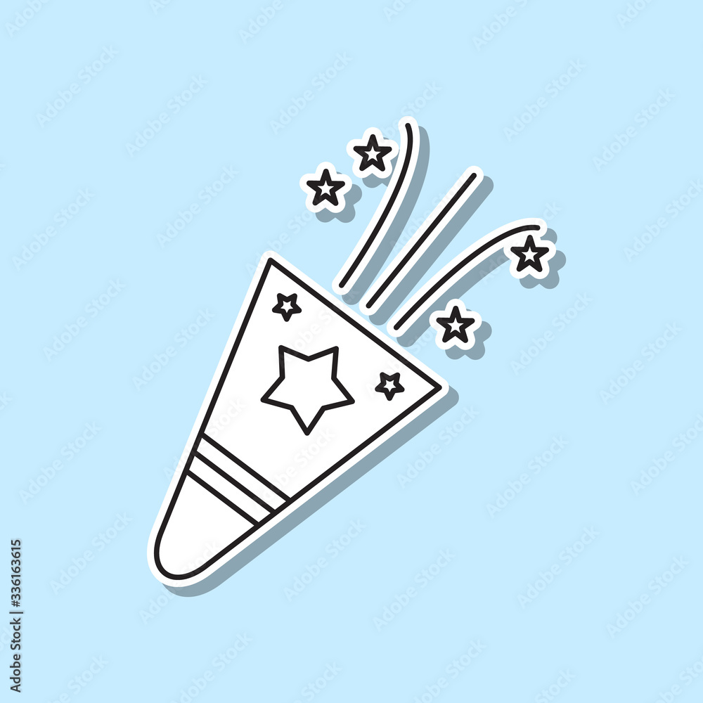 Poster shooting slapstick sticker icon. simple thin line, outline vector of party icons for ui and ux, webs