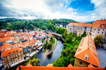 Lovely view of sightseeing european town in Czech Republic