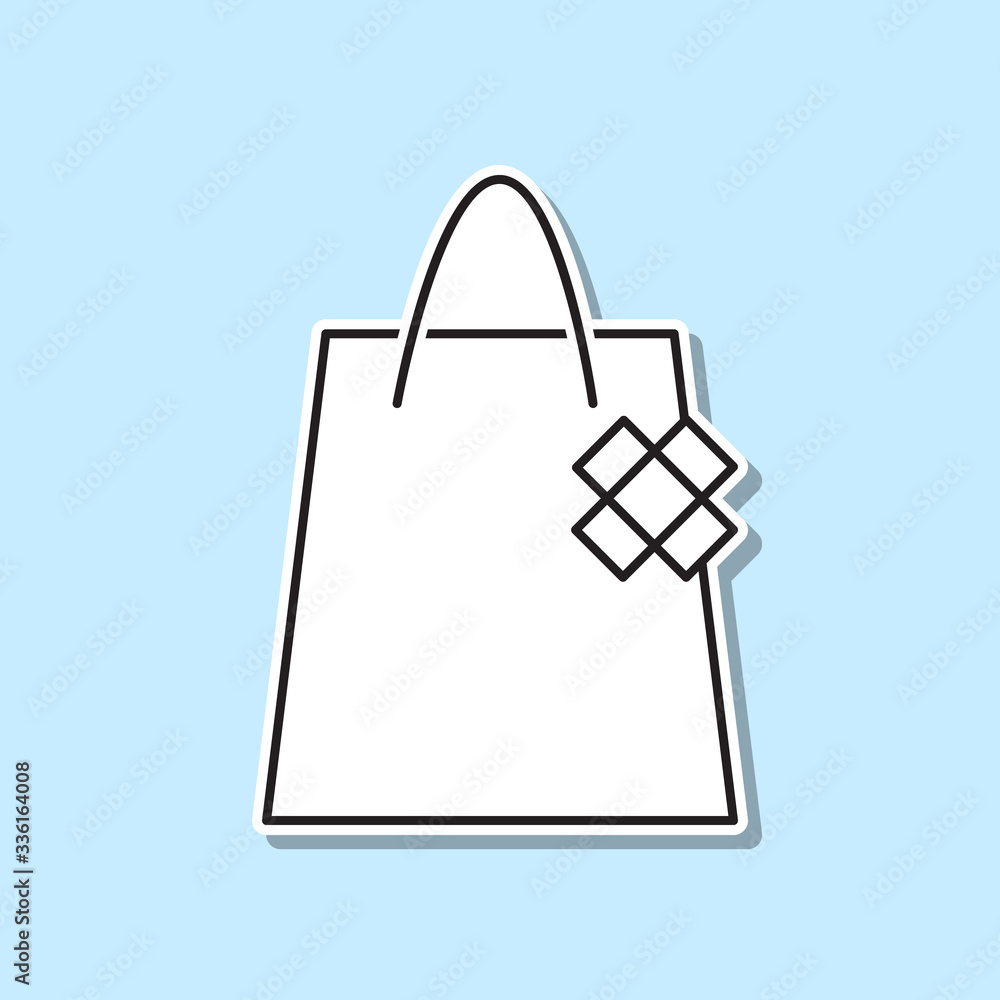 Poster present bag sticker icon. simple thin line, outline vector of party icons for ui and ux, website or 