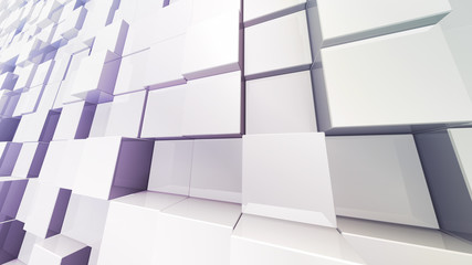 Geometric Box Block Wall Bump 3D illustration abstract background
