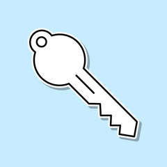 Line key sticker icon. Simple thin line, outline vector of real estate icons for ui and ux, website or mobile application