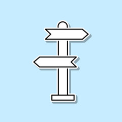Signpost, pointer line sticker icon. Simple thin line, outline vector of real estate icons for ui and ux, website or mobile application