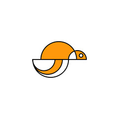 ILLUSTRATION ABSTRACT SIMPLE MINIMALIST CHAMELEON FLAT COLOR ICON LOGO TEMPLATE DESIGN VECTOR