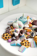 Baby little food for dolls. Food from polymer clay, imitation of food.