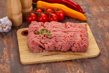 Raw turkey minced meat