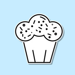 Mosque sticker icon. Simple thin line, outline vector of religion icons for ui and ux, website or mobile application