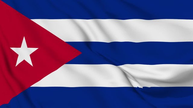 Cuba flag is waving 3D animation. Cuba flag waving in the wind. National flag of cuba. flag seamless loop animation. 4K