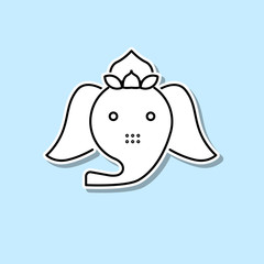Pope hat sticker icon. Simple thin line, outline vector of religion icons for ui and ux, website or mobile application