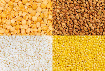 different cereals background