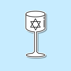 Muslim man praying sticker icon. Simple thin line, outline vector of religion icons for ui and ux, website or mobile application