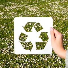 recycle symbol in hand